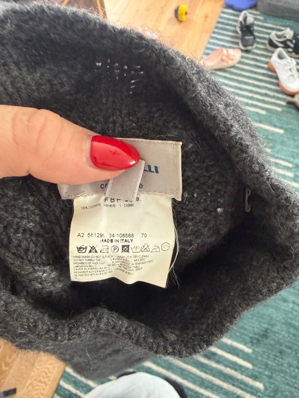 Classic Charcoal Cable Turtleneck Sweater - Women - Picture 7 of 7